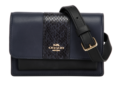 Snake Embossed 2 Way Bag, &pound;110, Handbags, Black/Navy, Leather, Front view